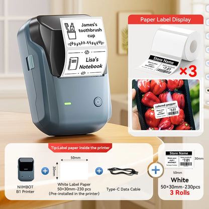Portable  B1 Wireless Label Maker Adhesive Sticker Printer Labeling Machine DIY 20-50Mm Labels for Office Home