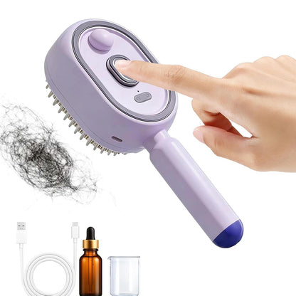 Electric Spray Air Cushion Massage Hair Brush, 2026 Electric Steaming Hair Straightener Brush, Rechargeable Detangling Steam Brushs for Hairs