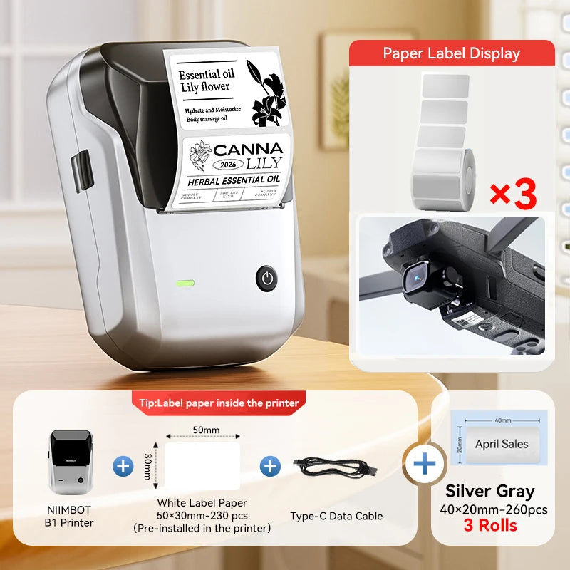 Portable  B1 Wireless Label Maker Adhesive Sticker Printer Labeling Machine DIY 20-50Mm Labels for Office Home