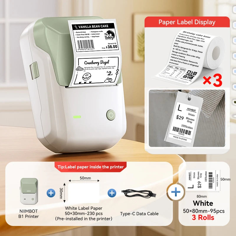 Portable  B1 Wireless Label Maker Adhesive Sticker Printer Labeling Machine DIY 20-50Mm Labels for Office Home