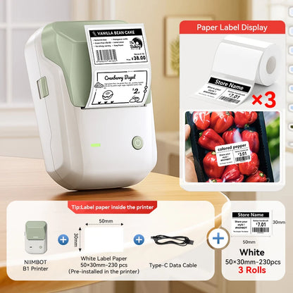 Portable  B1 Wireless Label Maker Adhesive Sticker Printer Labeling Machine DIY 20-50Mm Labels for Office Home