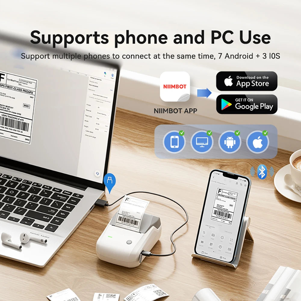 Portable  B1 Wireless Label Maker Adhesive Sticker Printer Labeling Machine DIY 20-50Mm Labels for Office Home