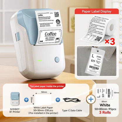 Portable  B1 Wireless Label Maker Adhesive Sticker Printer Labeling Machine DIY 20-50Mm Labels for Office Home