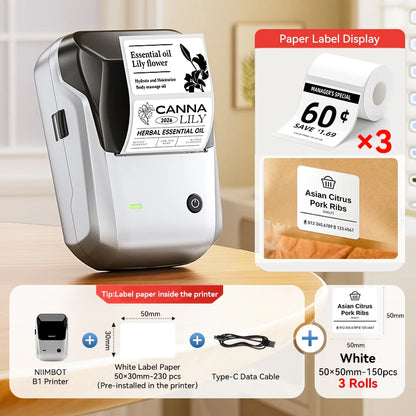 Portable  B1 Wireless Label Maker Adhesive Sticker Printer Labeling Machine DIY 20-50Mm Labels for Office Home