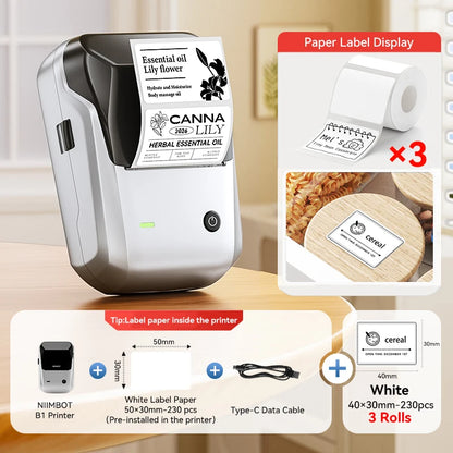 Portable  B1 Wireless Label Maker Adhesive Sticker Printer Labeling Machine DIY 20-50Mm Labels for Office Home